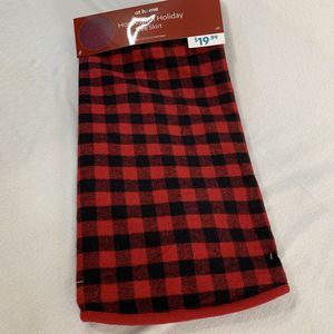 Christmas Tree Skirt Flannel Buffalo Check Plaid Red Black 48inch Farmhouse Cozy